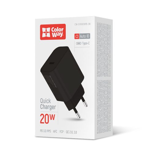 Colorway USB-C Hálózati Töltő - Power Delivery - 20W - Fekete