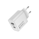 Colorway Hálózati USB-C - USB gyorstöltő adapter -  PD / QC3.0 - 20W - Fehér