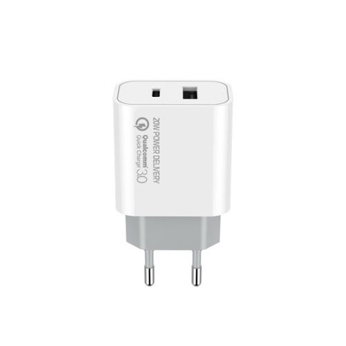 Colorway Hálózati USB-C - USB gyorstöltő adapter -  PD / QC3.0 - 20W - Fehér