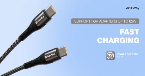 Colorway USB-C Kábel - 65W - 3A - 2m
