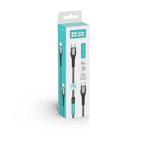 Colorway USB-C Kábel - PD gyorstöltés 65W 3.0A - 1m