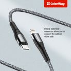 Colorway Apple Lightning USB-C kábel - PD 30W - 3.0A - 1m Szürke