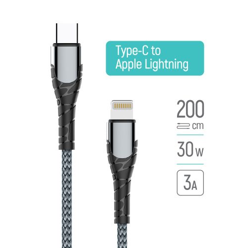 Colorway Apple Lightning - USB-C Kábel - PD - 30W - 2m (CW-CBPDCL036-GR)