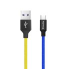 Colorway USB-C - USB Kábel - 2.4A 1m - Kék Sárga