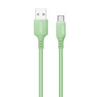 Colorway USB-C - USB Szilikon Kábel - 2.4A - Zöld - 1m