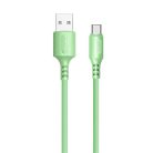 Colorway USB-C - USB Szilikon Kábel - 2.4A - Zöld - 1m