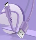 Colorway USB - USB-C Szilikon Kábel Lila 2.4A 1m (CW-CBUC044-PU)