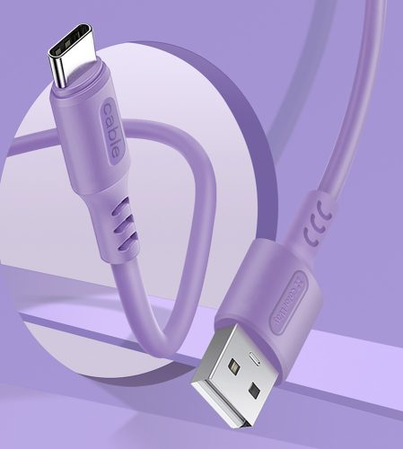 Colorway USB - USB-C Szilikon Kábel Lila 2.4A 1m (CW-CBUC044-PU)