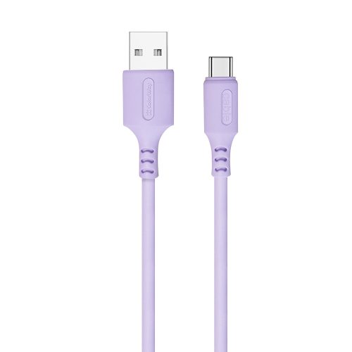Colorway USB - USB-C Szilikon Kábel Lila 2.4A 1m (CW-CBUC044-PU)