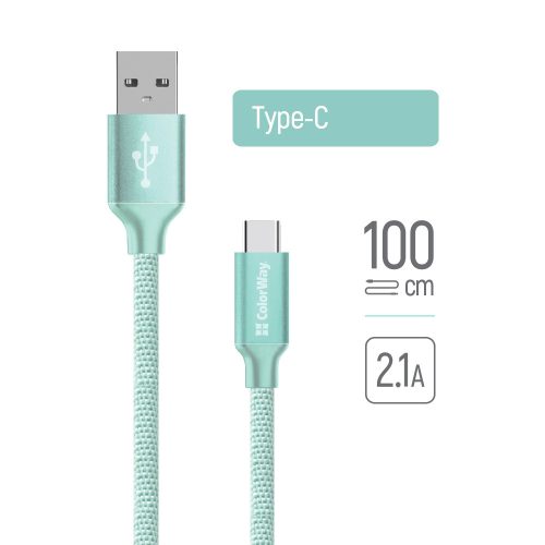 Colorway USB-C / USB Kábel - Menta - 2.1A - 1m