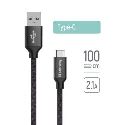 Colorway USB-C / USB Kábel - Fekete - 2.1A - 1m