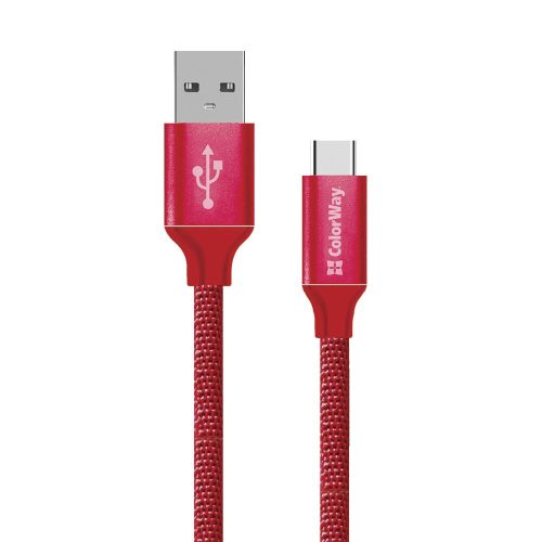 Colorway USB-C - USB Kábel - 2m - 2.4A - Piros
