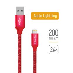 Colorway Lightning Kábel - 2.4A - 2m - Piros