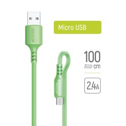 Colorway micro USB Szilikon Kábel - 2.4A - 1m - zöld