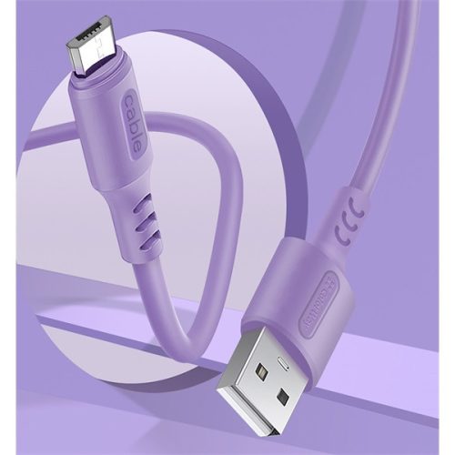 Colorway micro USB - USB Kábel - 2.4A - Lila - 1m