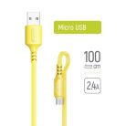 Colorway micro USB Szilikon Kábel - 2.4A - 1m - Sárga