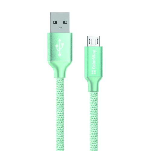 Colorway micro USB Kábel - Menta - 2.1A - 1m