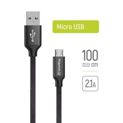 Colorway micro USB Kábel - 2,1A - 1m - Fekete
