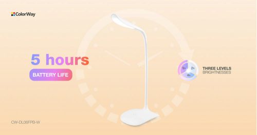 Colorway Akkumulátoros Asztali LED Lámpa - Flexibilis - 115 lm - Fehér