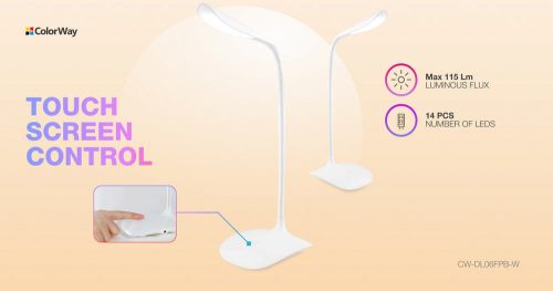 Colorway Akkumulátoros Asztali LED Lámpa - Flexibilis - 115 lm - Fehér