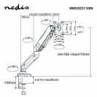 Nedis Gázrugós Asztali Monitor Állvány - 15 - 32" - Vesa 75x75, 100x100