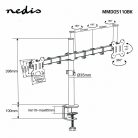 Nedis Asztali Monitor Állvány 2 monitorhoz - 15 - 32 " - Vesa 75x75 100x100