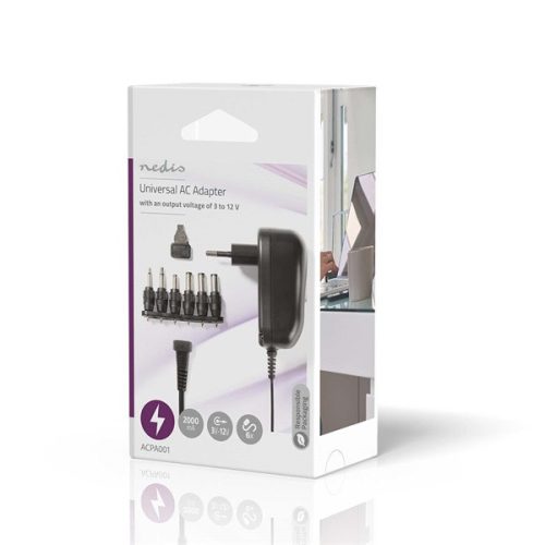 Univerzális hálózati adapter - 3-12 V - 12W