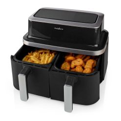 Nedis XXL Airfryer Forrólevegős Sütő 2x4,2 Dupla kosár