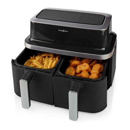 Nedis XXL Airfryer Forrólevegős Sütő 2x4,2 Dupla kosár