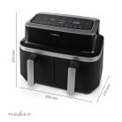 Nedis XXL Airfryer Forrólevegős Sütő 2x4,2 Dupla kosár