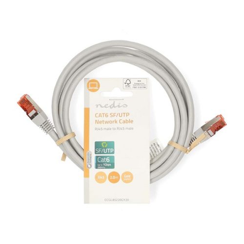 Nedis SFTP Kábel - Cat6 - Patch - Szürke - 2m