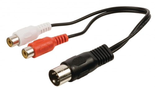 DIN - RCA átalakító kábel | DIN dugó / 2x RCA aljzat | 0,2 m