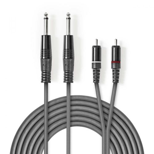 Nedis 2x 6,3 mm jack - 2x RCA kábel - 5 m