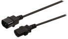 Tápkábel hosszabbító C13 / C14 - 2 m - 3x 1 mm²