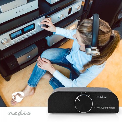 Nedis 4 Bemenetes Audio bemenetválasztó kapcsoló - Audio Switch