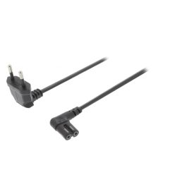 C7 Tápkábel 2x 90° csatlakozó 2 m - Fekete