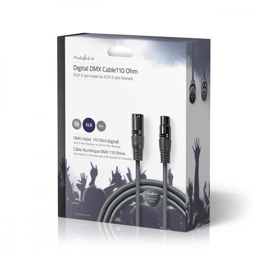 Nedis DMX kábel 110 ohm | XLR Dugó - XLR Aljzat | 15 m
