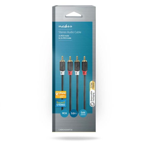 Nedis Profi RCA audiokábel | 2x RCA - 2x RCA | 3 m