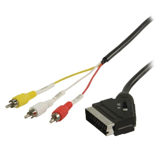 Scart - 3x RCA kábel - 1 m