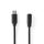 USB-C - jack audió átalakító - 1 m - Fekete