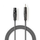 Nedis 3,5mm jack - XLR kábel | Szimmetrikus | 3,5mm jack dugó - XLR Aljzat | 1 m  (COTH15320GY10)