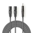 Nedis 3,5mm jack - XLR kábel | 3,5mm jack - 2x XLR Dugó | 1,5 m (COTH15310GY15)