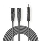 jack 3,5mm - XLR kábel | 3,5mm jack - 2x XLR Dugó | 3 m