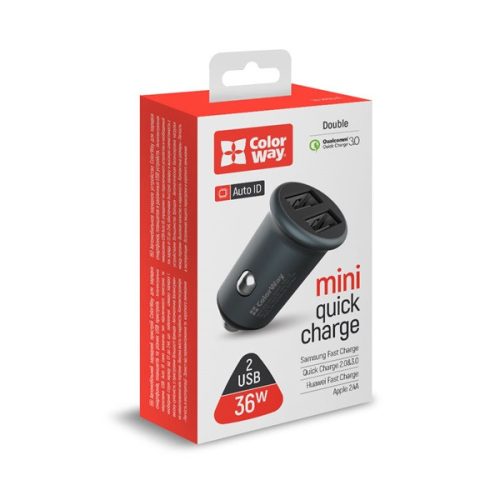 Colorway Autós gyorstöltő 2xUSB Quick Charge 3.0 - 36W