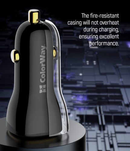 Colorway Autós USB töltő USB-A - USB-C - PD PPS - QC - 30+30W