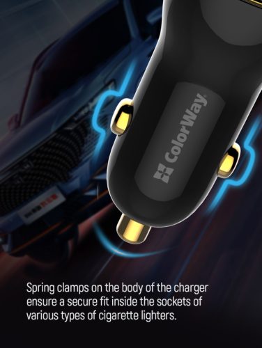 Colorway Autós USB töltő USB-A - USB-C - PD PPS - QC - 30+30W