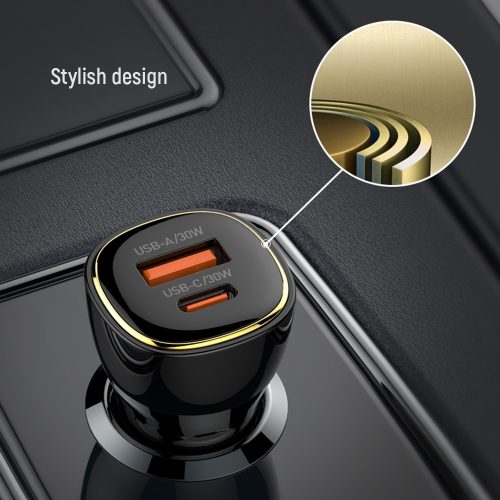 Colorway Autós USB töltő USB-A - USB-C - PD PPS - QC - 30+30W