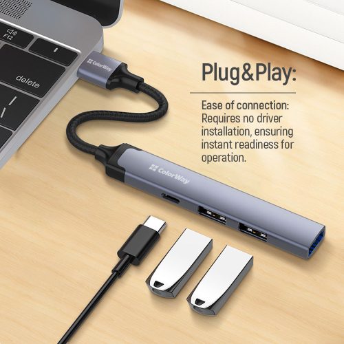 Colorway USB3.0 HUB - 4 Port - USB-C - USB2.0 - USB3.0