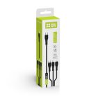 COLORWAY Kábel Type-C CW-CBPDU3060-BK, 3B1 (Lightning+MicroUSB+Type-C) 3.0A (PD60W adatok) 1.2 fekete