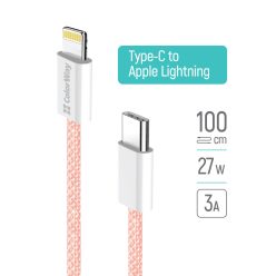   Colorway USB-C - Apple Lightning Kábel - PD 27W - 1m - Rózsaszín